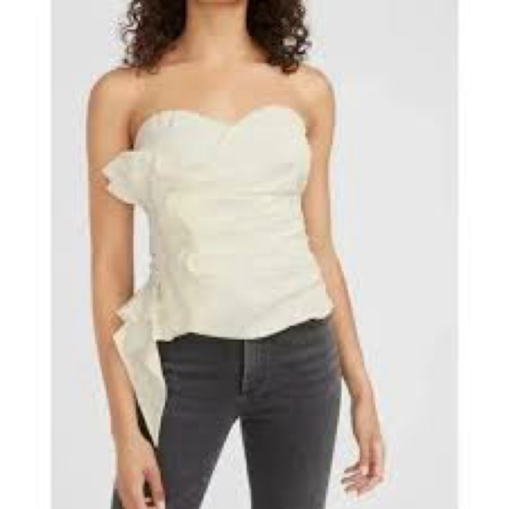 Express Cream One-Shoulder Top